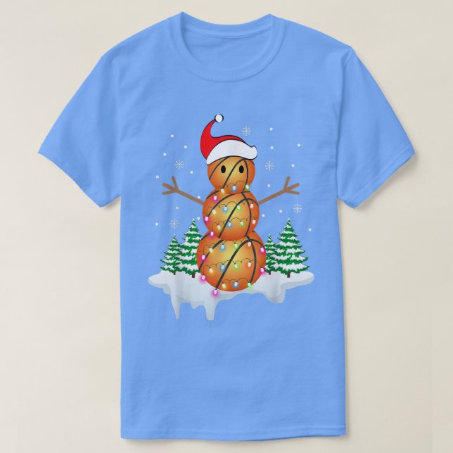 Basketball Player Snögubbe Santa Basketballars Lig T Shirt (Design framsida)