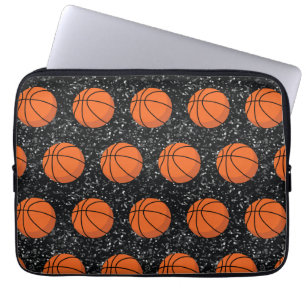 Basketball Player Sport Boll Elegant Black Glitter Laptop Fodral