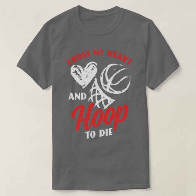Basketball Player Team Coach Heartslag Ringar Pun T Shirt (Design framsida)