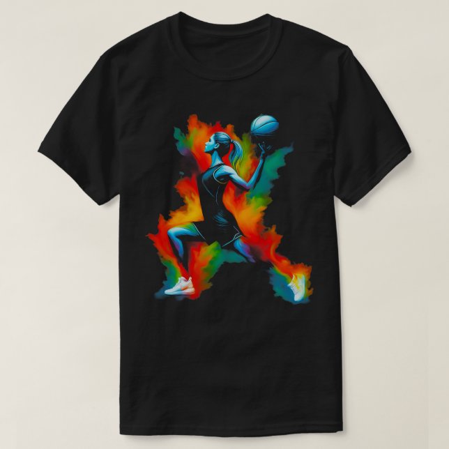 Basketball Player Trophy Game Coach Sports Älskare T Shirt (Design framsida)