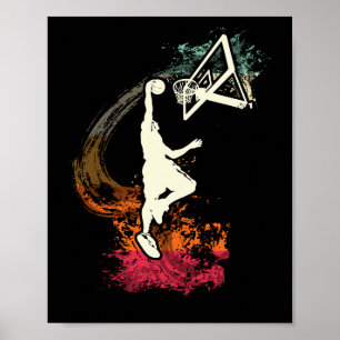 Basketball player VINTAGE Dunk Poster
