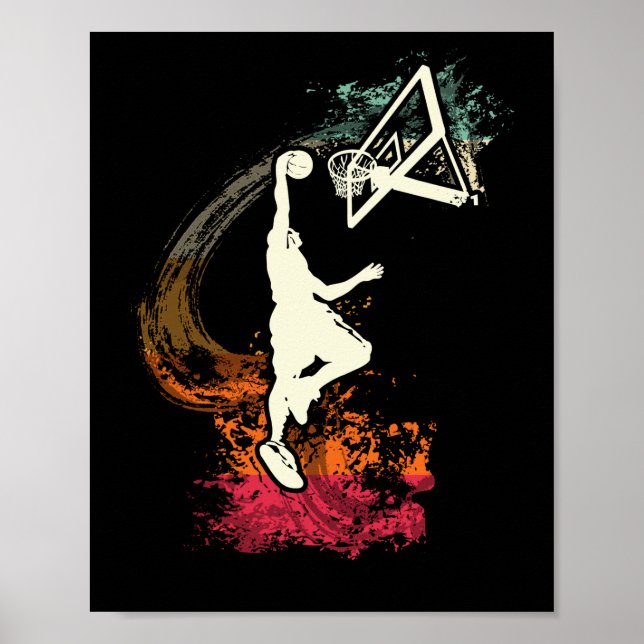 Basketball player VINTAGE Dunk Poster (Framsidan)