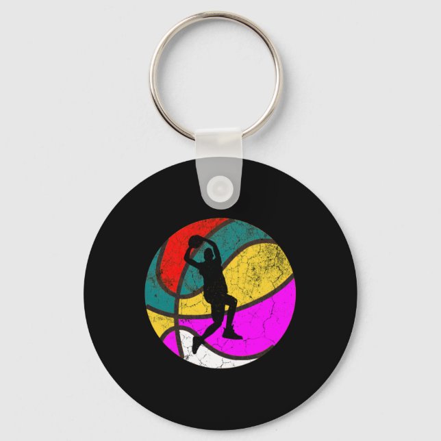 Basketball Player Vintage Retro Gift 1 Nyckelring (Framsida)