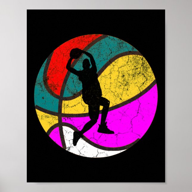 Basketball Player Vintage Retro Gift 1 Poster (Framsidan)
