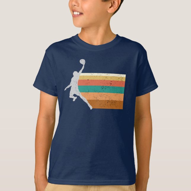 Basketball Player-Vintagen Färg Line T Shirt (Framsida)