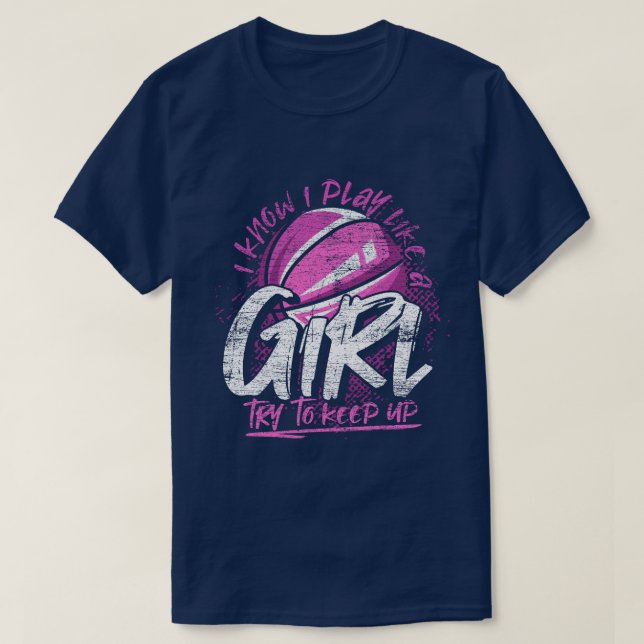 Basketball Player Women Sport Funny Girls Basketba T Shirt (Design framsida)