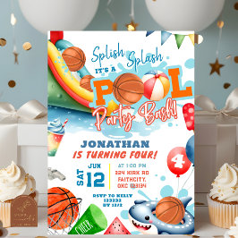 Basketball Pool Födelsedagsfest Inbjudningar