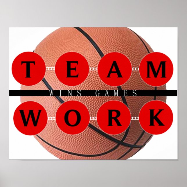 Basketball Poster av TV-spel i Motivational TEAMWO (Framsidan)