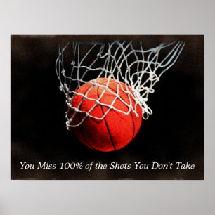 Basketball Poster Brun Orange Motivering