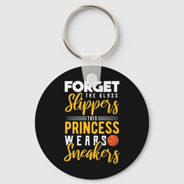 Basketball Princess Wears Sneakers Nyckelring (Framsida)