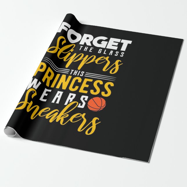 Basketball Princess Wears Sneakers Presentpapper (Utrullad)