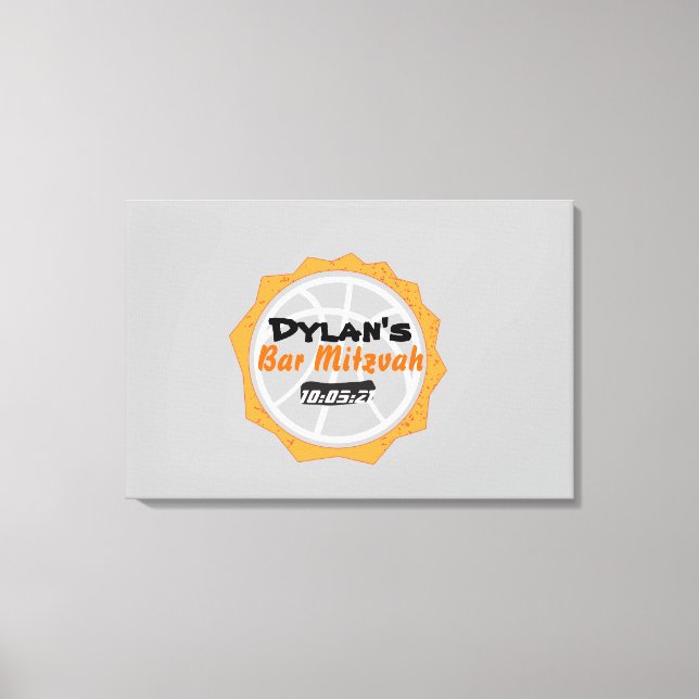 Basketball Pub Mitzvah Logga in på minneskortet Canvastryck (Framsida)