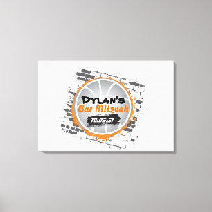 Basketball Pub Mitzvah Logga in på minneskortet Canvastryck