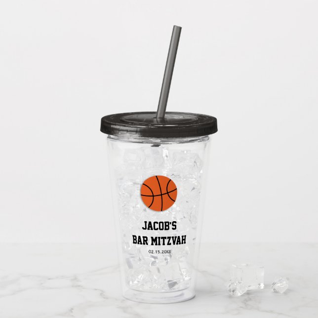 Basketball Pub Mitzvah Personlig Take Away Mugg (Baksida Ice)