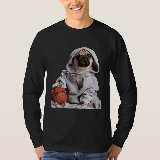 Basketball Pug Graubart Classic T-Shirt 425 (Framsida)