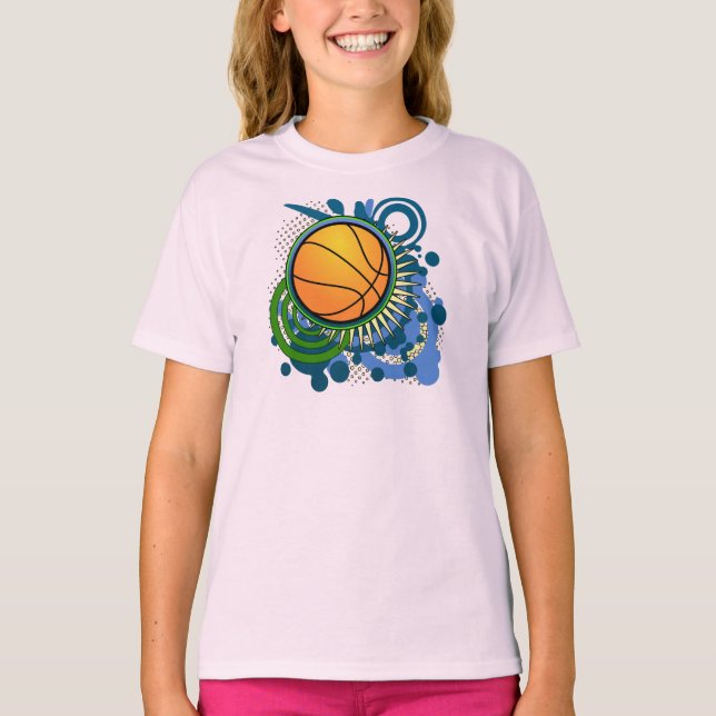 Basketball Punk Circles Blue T-Shirt (Framsida)