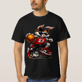 Basketball Rabbit Street Style Graphic T-Shirt 