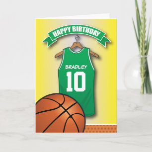 Basketball Red Jersey Sports Anpassningsbar Birthd Kort