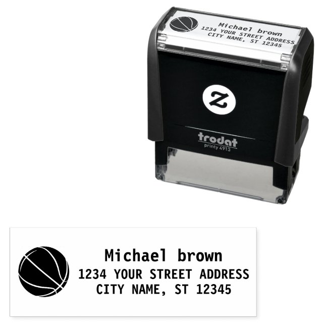 Basketball-Returadress Självfärgande Stämpel (In Situ)