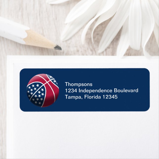 Basketball-Returadressen i juli Returadress Etikett (Insitu)
