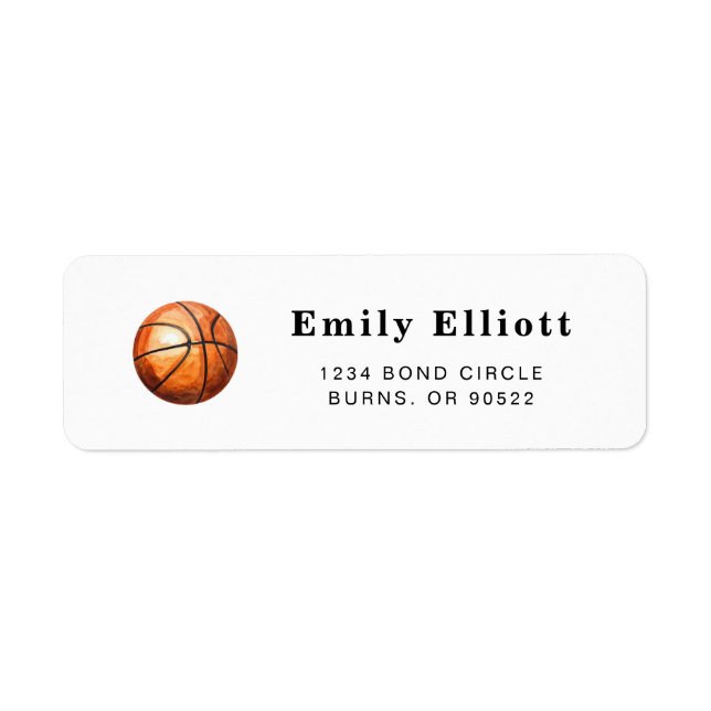Basketball Return Address Labels Returadress Etikett (Framsidan)
