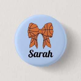 Basketball Ribbon Bow Custom Button Knapp