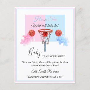 Basketball ring blue rosa boll gender-rök