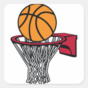 Basketball Ring Fyrkantigt Klistermärke