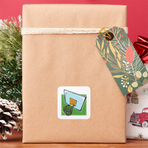 Basketball Ring Fyrkantigt Klistermärke