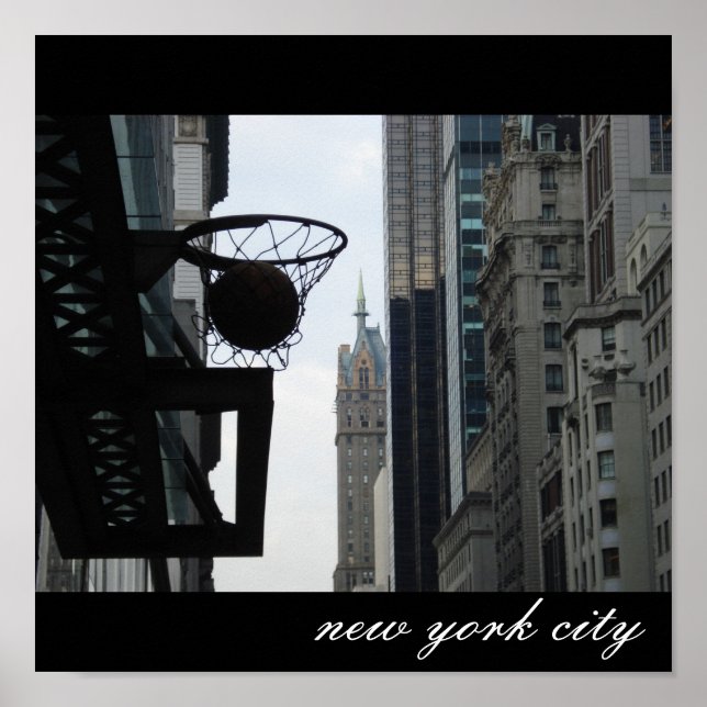 Basketball ring i New York City. Poster (Framsidan)