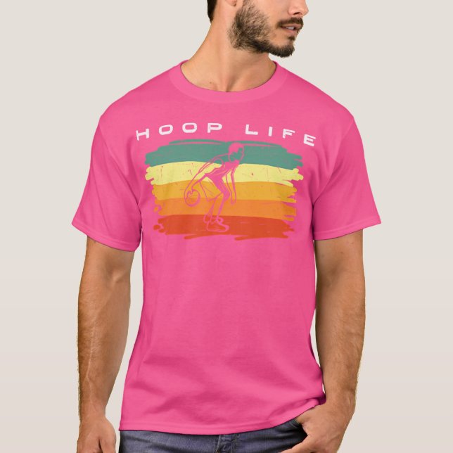 Basketball Ring Life Retro Colorful T Shirt (Framsida)