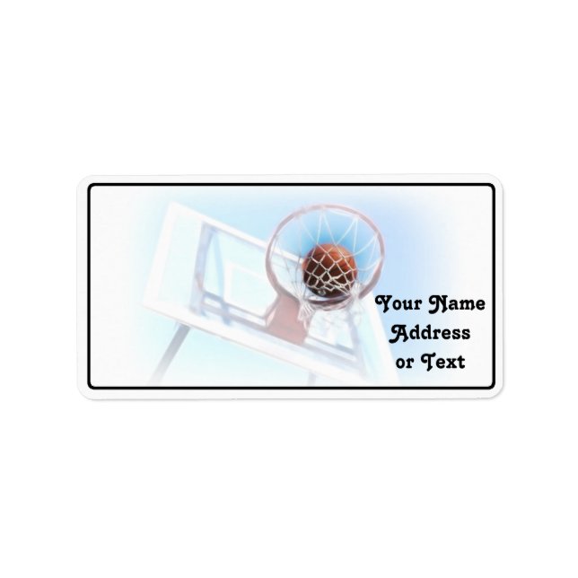 Basketball Ring med basket Adressetikett (Framsidan)