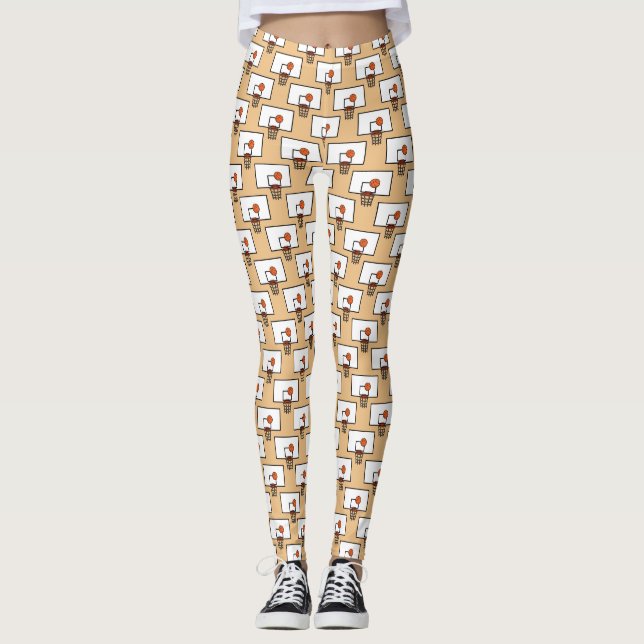 Basketball Ring Mönster Leggings (Framsida)
