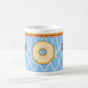 Basketball Ring Net_on blue_Donut Dunk it! Kaffemugg