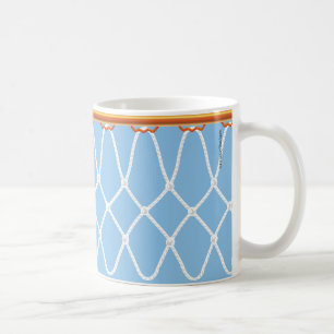 Basketball Ring Net_on blue Kaffemugg