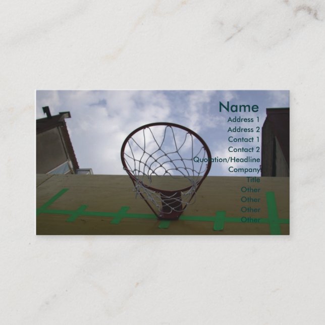Basketball Ring Visitkort (Framsida)