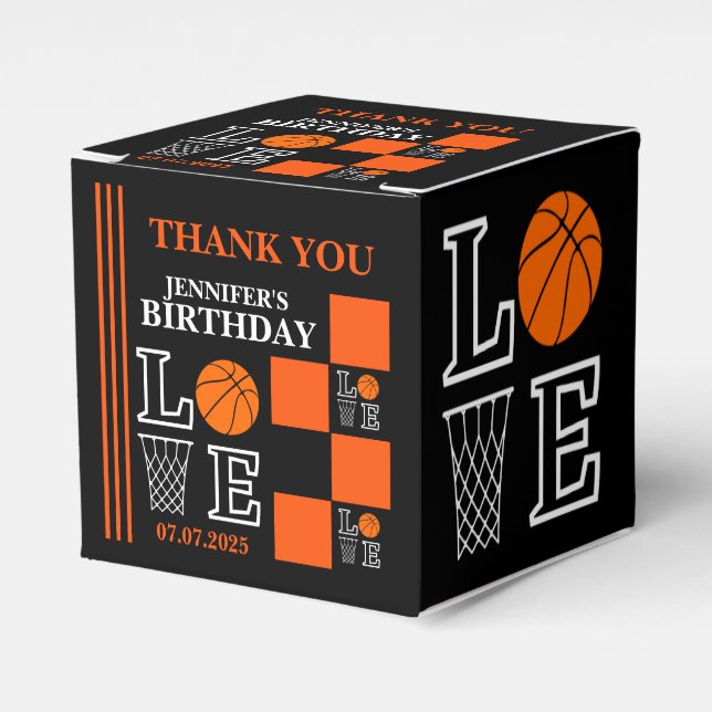 Basketball Ringar, Basketball Player Birthday Gift Presentaskar (Framsidan Sidan)