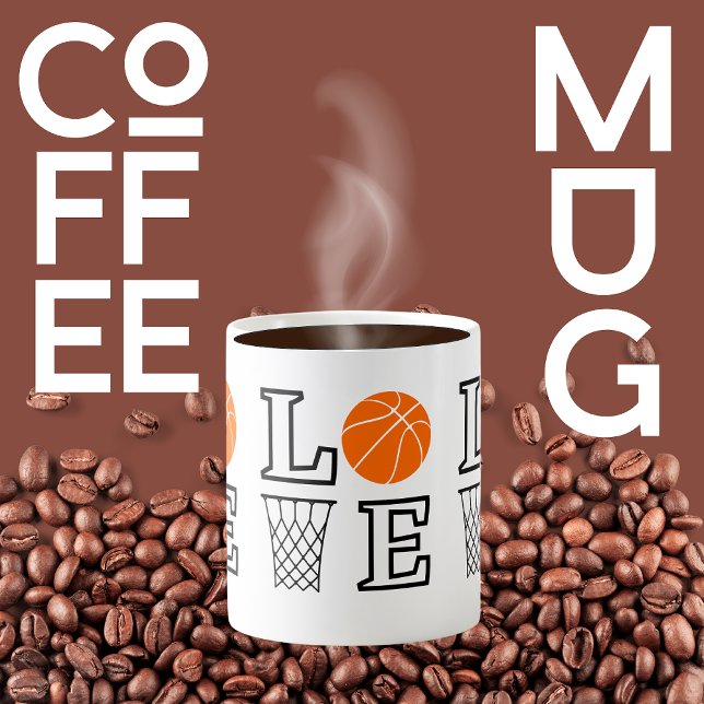 Basketball Ringar, Basketball Player-gåva Kaffemugg (Skapare uppladdad)