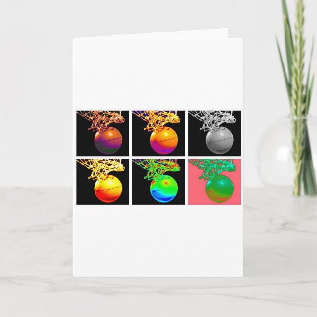 Basketball Ringar Pop Art B-Boll Kort (Framsida)