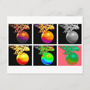 Basketball Ringar Pop Art B-Boll Vykort