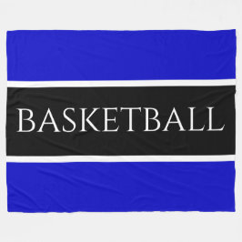 BASKETBALL Roligt Athletic Blue White Rand Fleecefilt