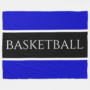 BASKETBALL Roligt Athletic Blue White Rand Fleecefilt