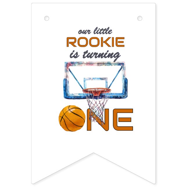 Basketball Rookie Of The Year Första födelsedagen Vimplar (Sextonde flaggan)