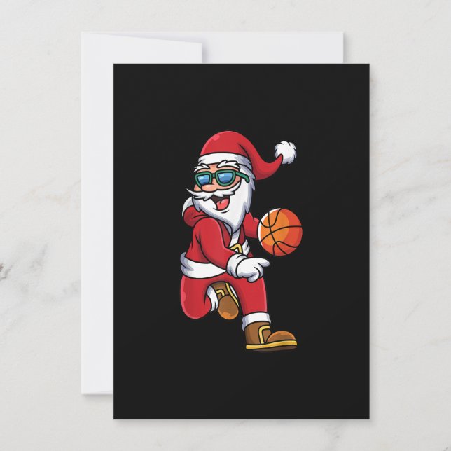 Basketball Santa Dunk Coola Sport X-Mas P Inbjudningar (Framsida)