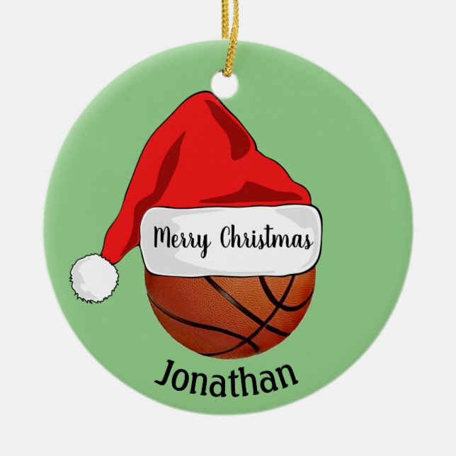 Basketball Santa Hat Ornament (Framsidan)