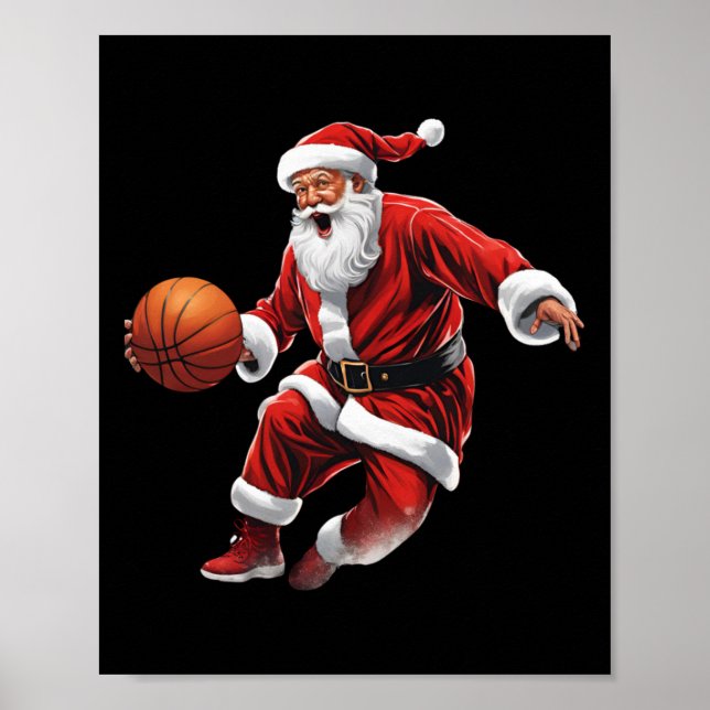 Basketball Santa Slam dunk, Ugly jul Poster (Framsidan)