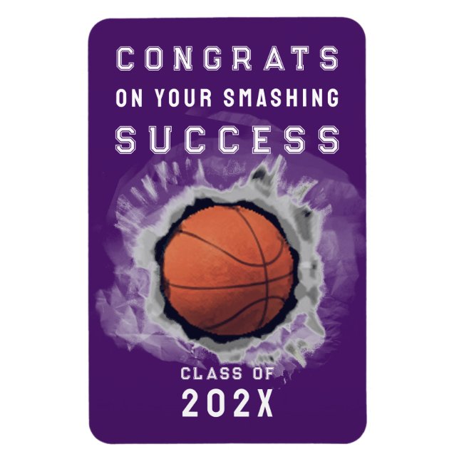 Basketball Senior Gratulerar Magnet (Vertikal)