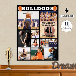 Basketball Senior Night 11 Photo Collage Poster