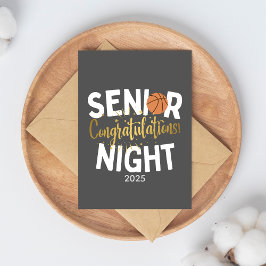 Basketball Senior Night Congratulations Card Kort