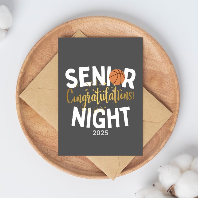 Basketball Senior Night Congratulations Card Kort (Skapare uppladdad)
